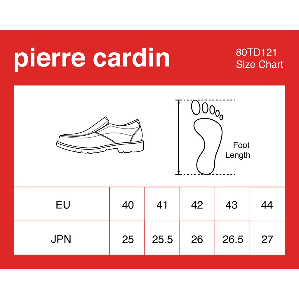 Pierre Cardin รองเท้าผู้ชาย รองเท้าทางการ นุ่มสบาย ผลิตจากหนังเเท้ สีดำ  รุ่น 80TD121