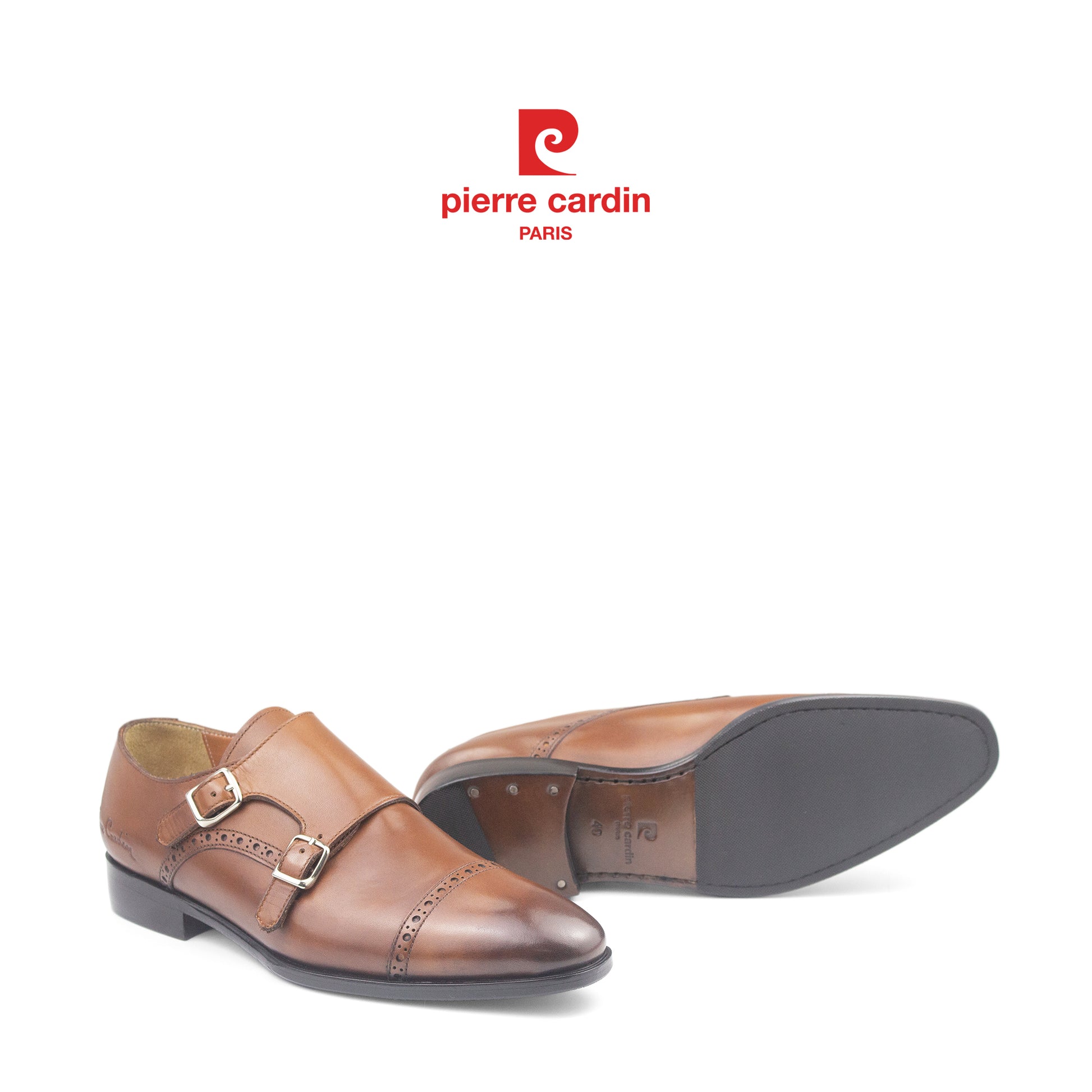 Pierre Cardin ပရီမီယံနှစ်ထပ်ဘုန်းကြီးဝတ် အမျိုးသားသားရေဖိနပ် - PCMFWLH 363