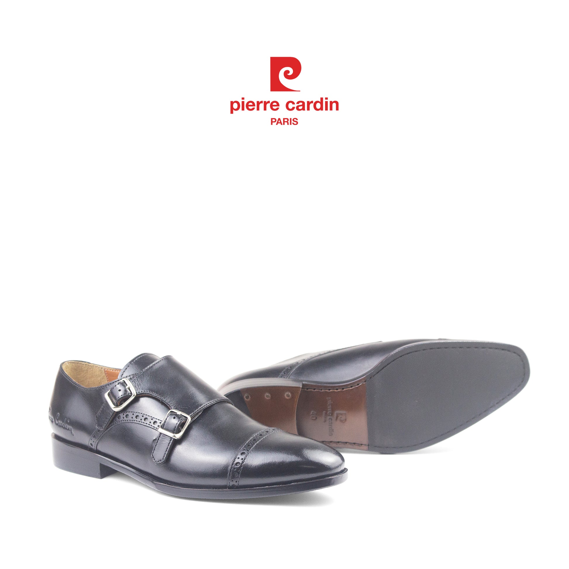 Pierre Cardin ပရီမီယံနှစ်ထပ်ဘုန်းကြီးဝတ် အမျိုးသားသားရေဖိနပ် - PCMFWLH 363