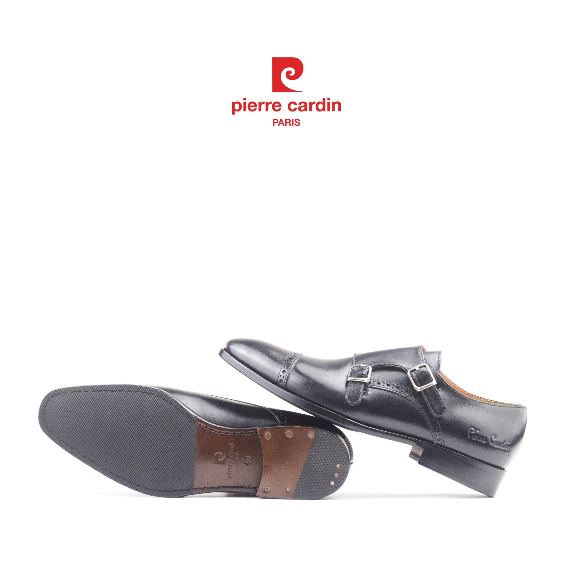 Pierre Cardin ပရီမီယံနှစ်ထပ်ဘုန်းကြီးဝတ် အမျိုးသားသားရေဖိနပ် - PCMFWLH 363