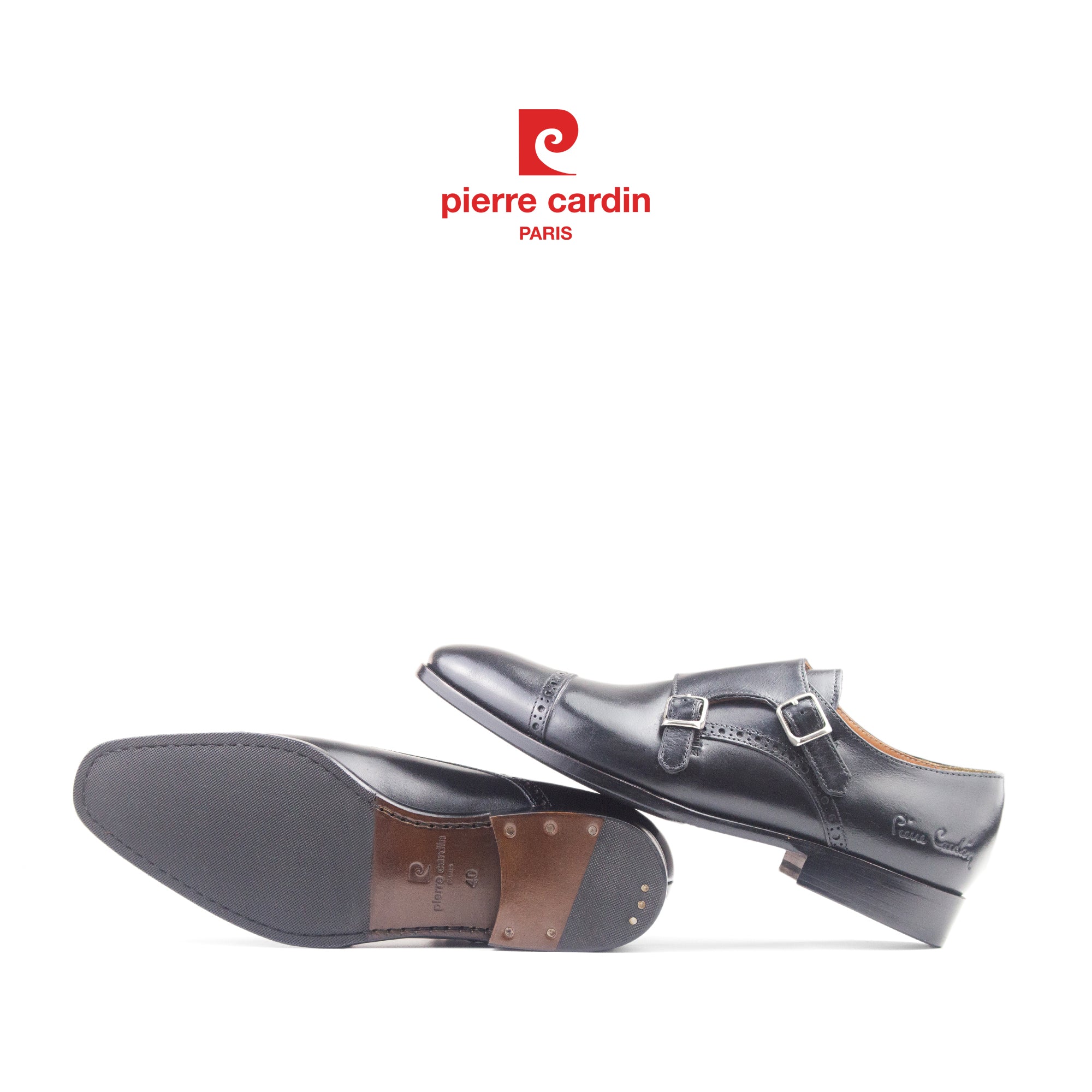 รองเท้าหนังผู้ชาย Double Monkstrap ระดับพรีเมียม Pierre Cardin - PCMFWLH 363