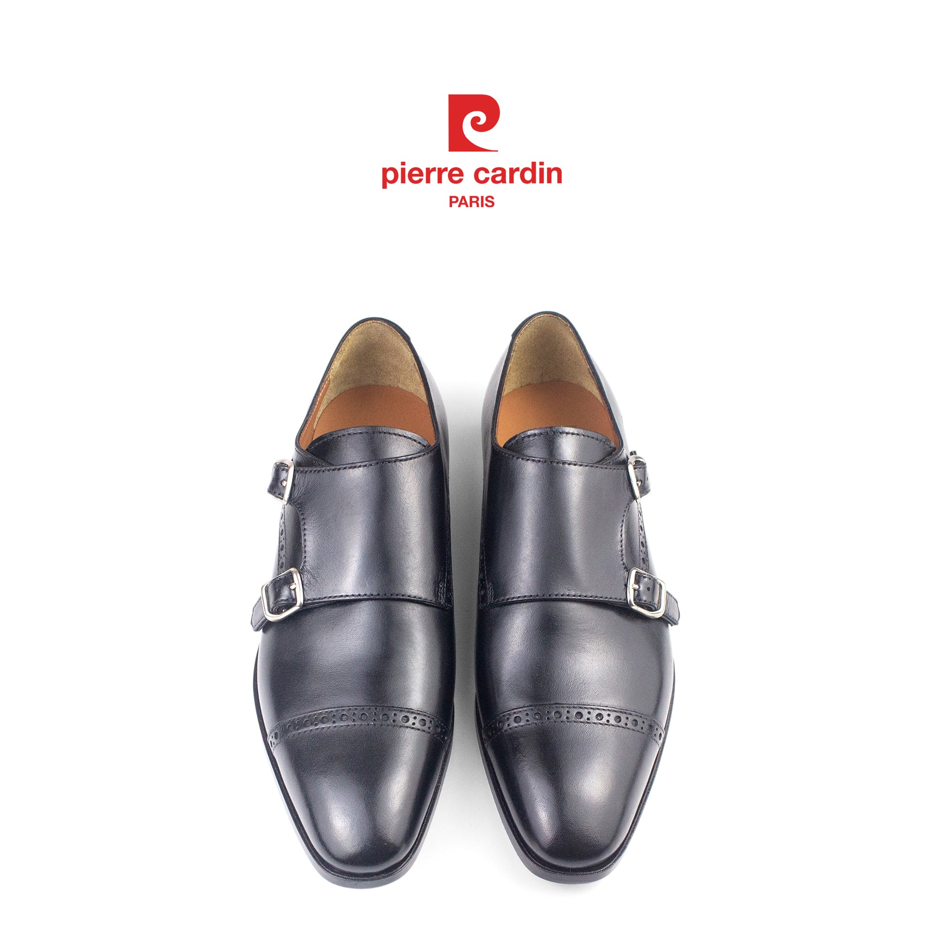 Pierre Cardin ပရီမီယံနှစ်ထပ်ဘုန်းကြီးဝတ် အမျိုးသားသားရေဖိနပ် - PCMFWLH 363