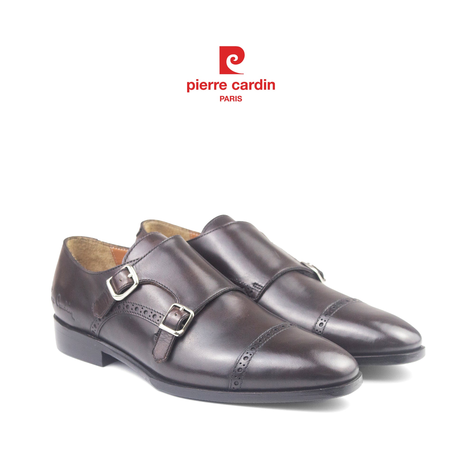 Pierre Cardin ပရီမီယံနှစ်ထပ်ဘုန်းကြီးဝတ် အမျိုးသားသားရေဖိနပ် - PCMFWLH 363