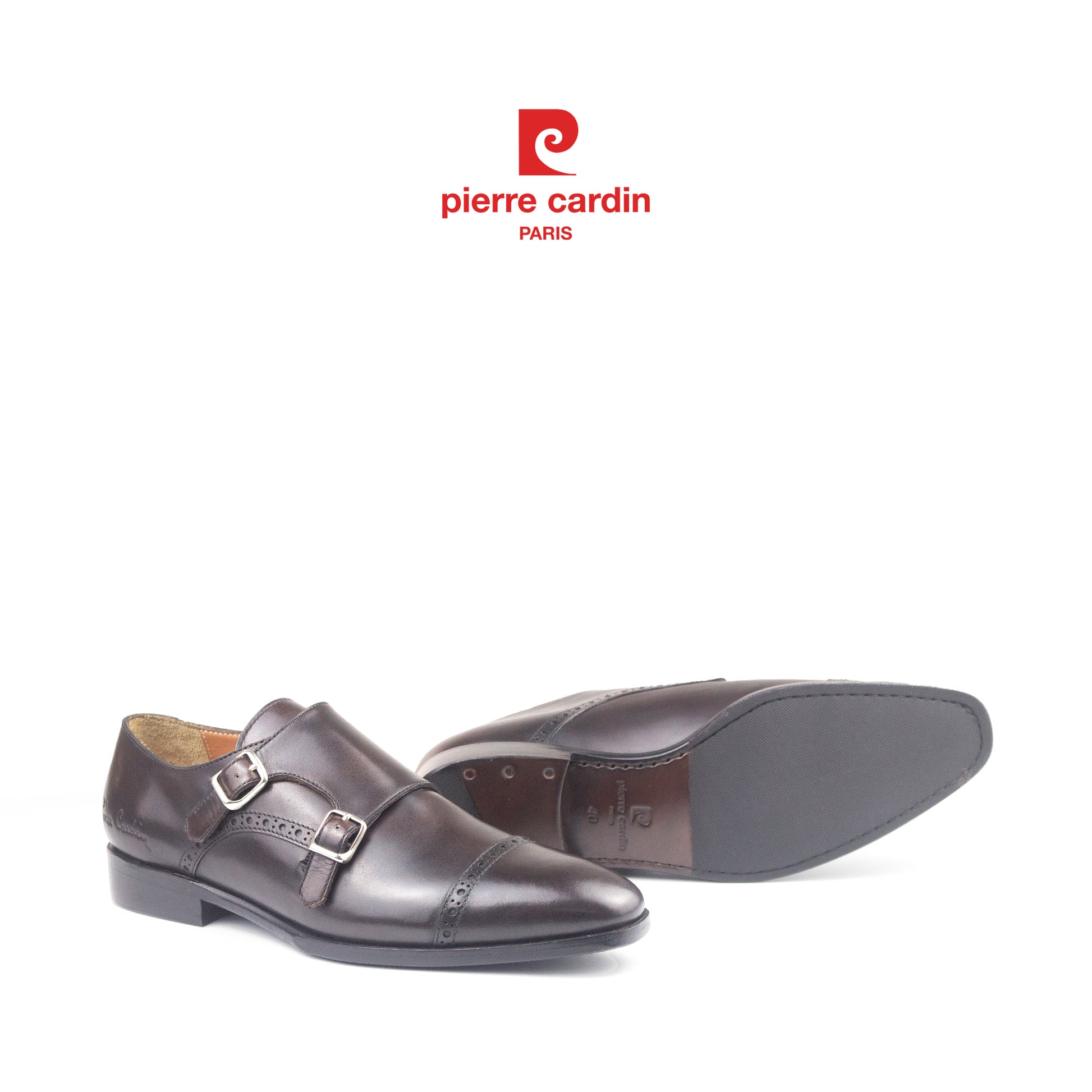 Pierre Cardin ပရီမီယံနှစ်ထပ်ဘုန်းကြီးဝတ် အမျိုးသားသားရေဖိနပ် - PCMFWLH 363