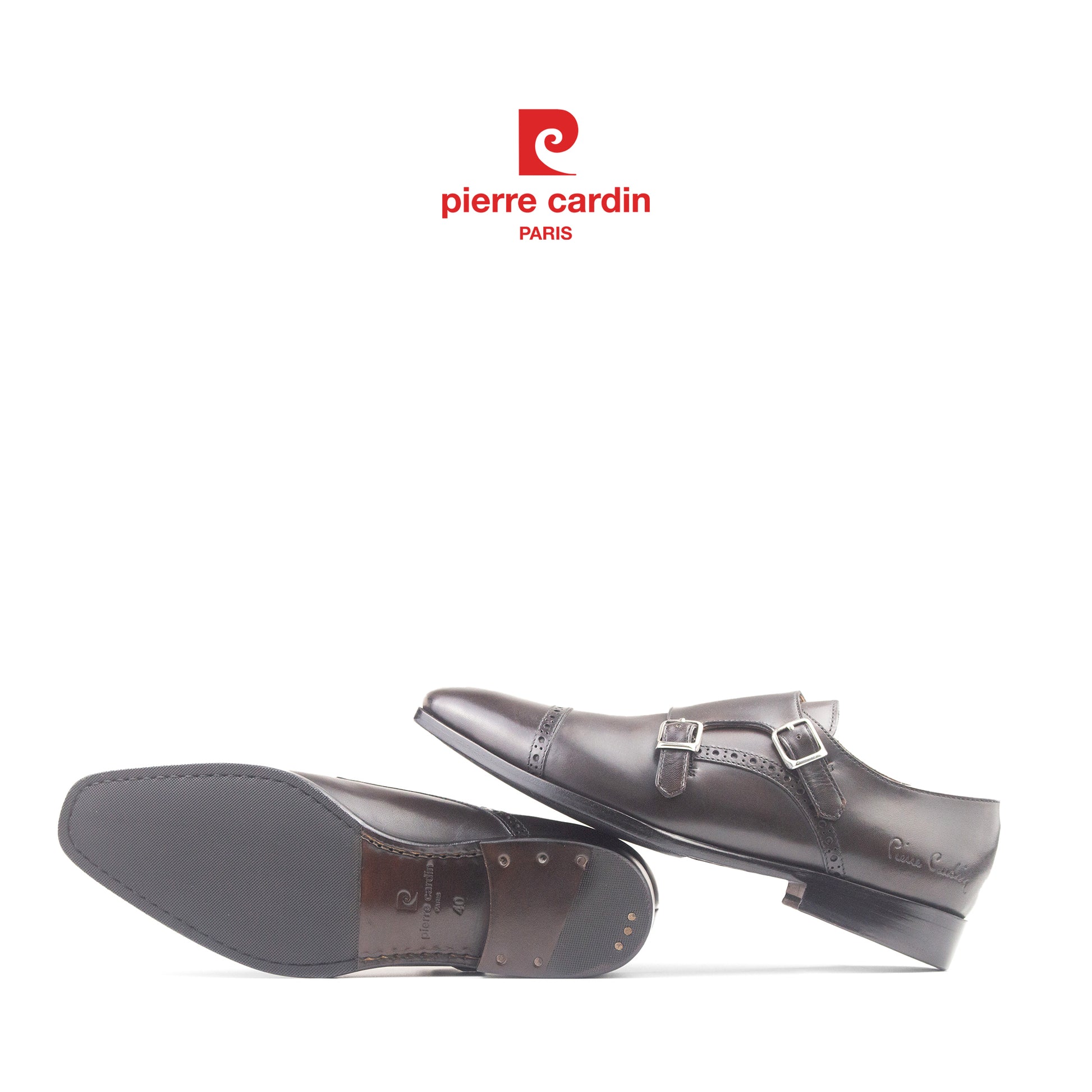 Pierre Cardin ပရီမီယံနှစ်ထပ်ဘုန်းကြီးဝတ် အမျိုးသားသားရေဖိနပ် - PCMFWLH 363