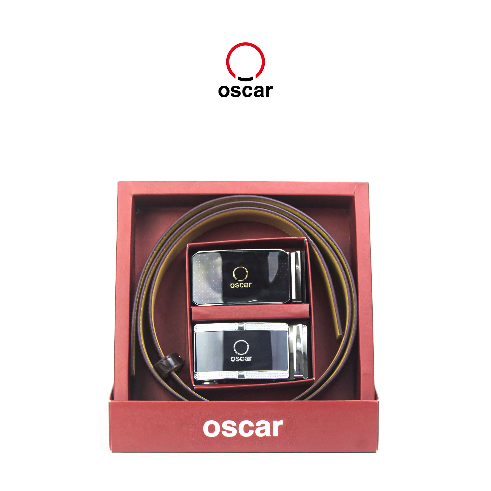 Oscar Fashion Men’s Reversible Belt Combo - OCMBLAG 114 (Random Buckle Design)
