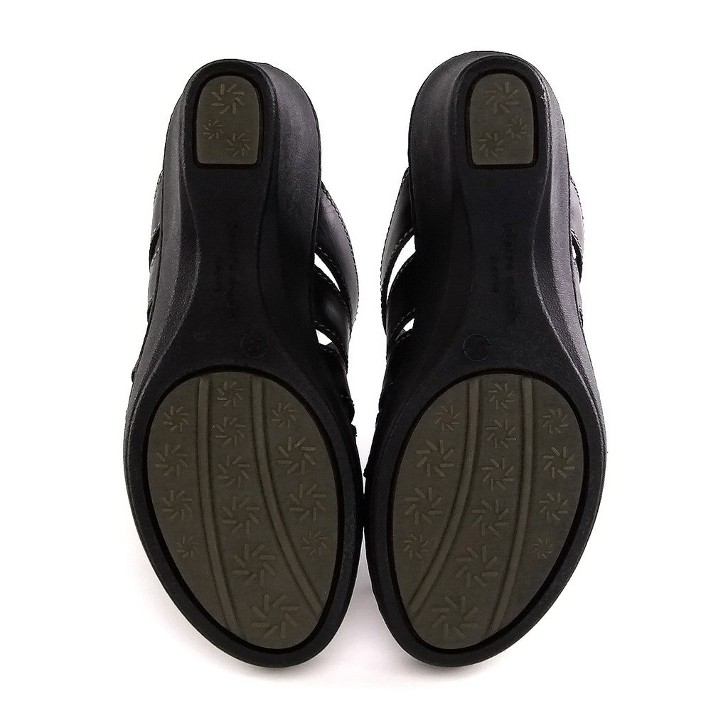 [Size 36-39] Pierre Cardin รองเท้าผู้หญิง รองเท้าแตะ อื่นๆ นุ่มสบาย ผลิตจากหนังแท้ สีดำ รุ่น 22SS652