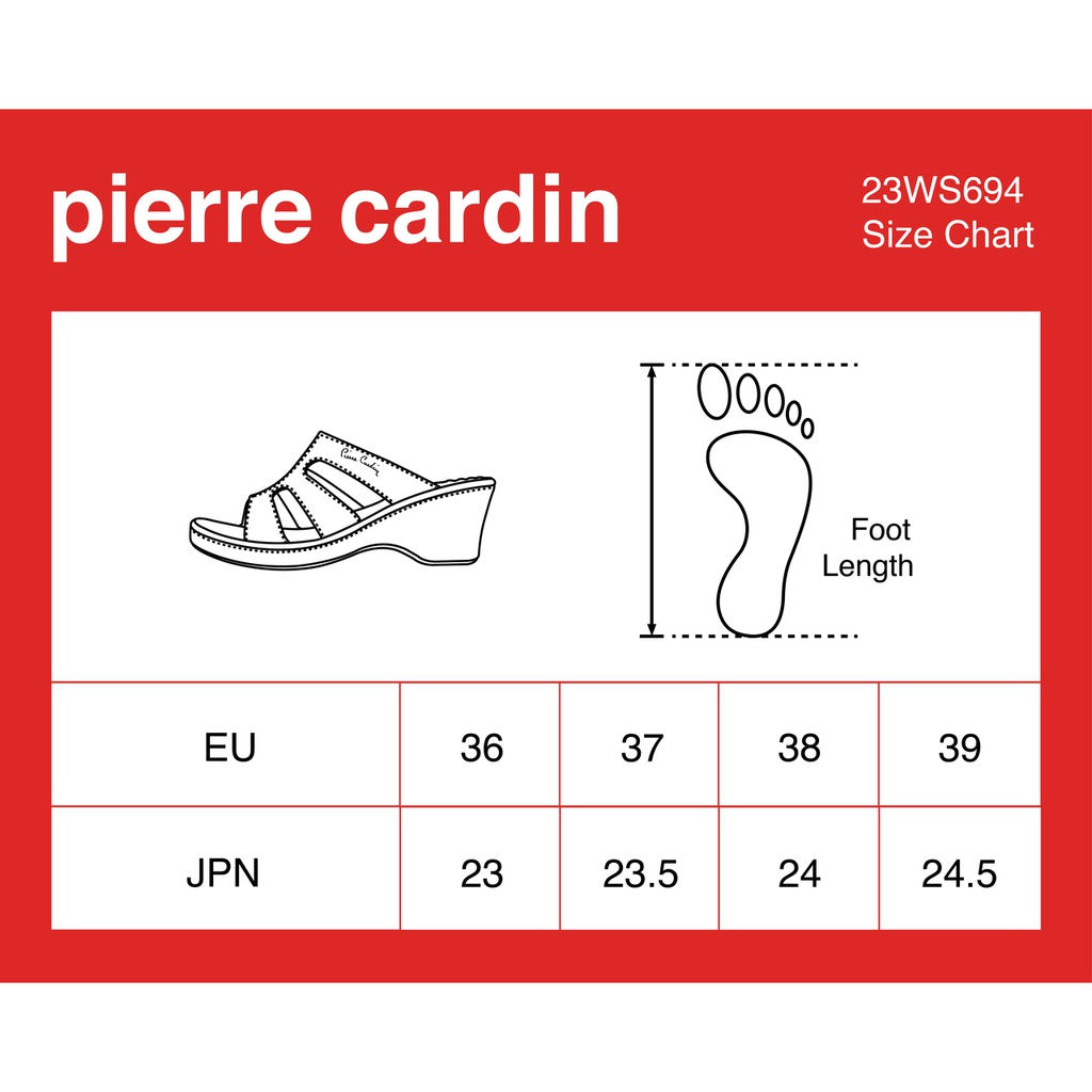 Pierre Cardin ဖိနပ်အမျိုးသမီး รองเท้าแตะ เบาสบาย ผลิตจากหนังแท้ รุ่น 23WS694
