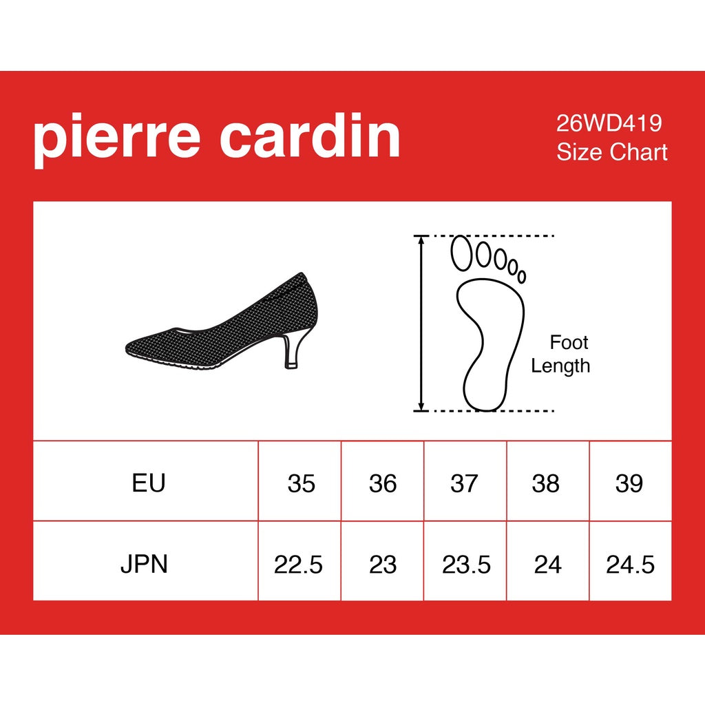 Pierre Cardin รองเท้าผู้หญิง รองเท้าส้นสูง นุ่มสบาย ผลิตจากหนังแท้ สีน้ำตาลส้ม รุ่น 26WD419