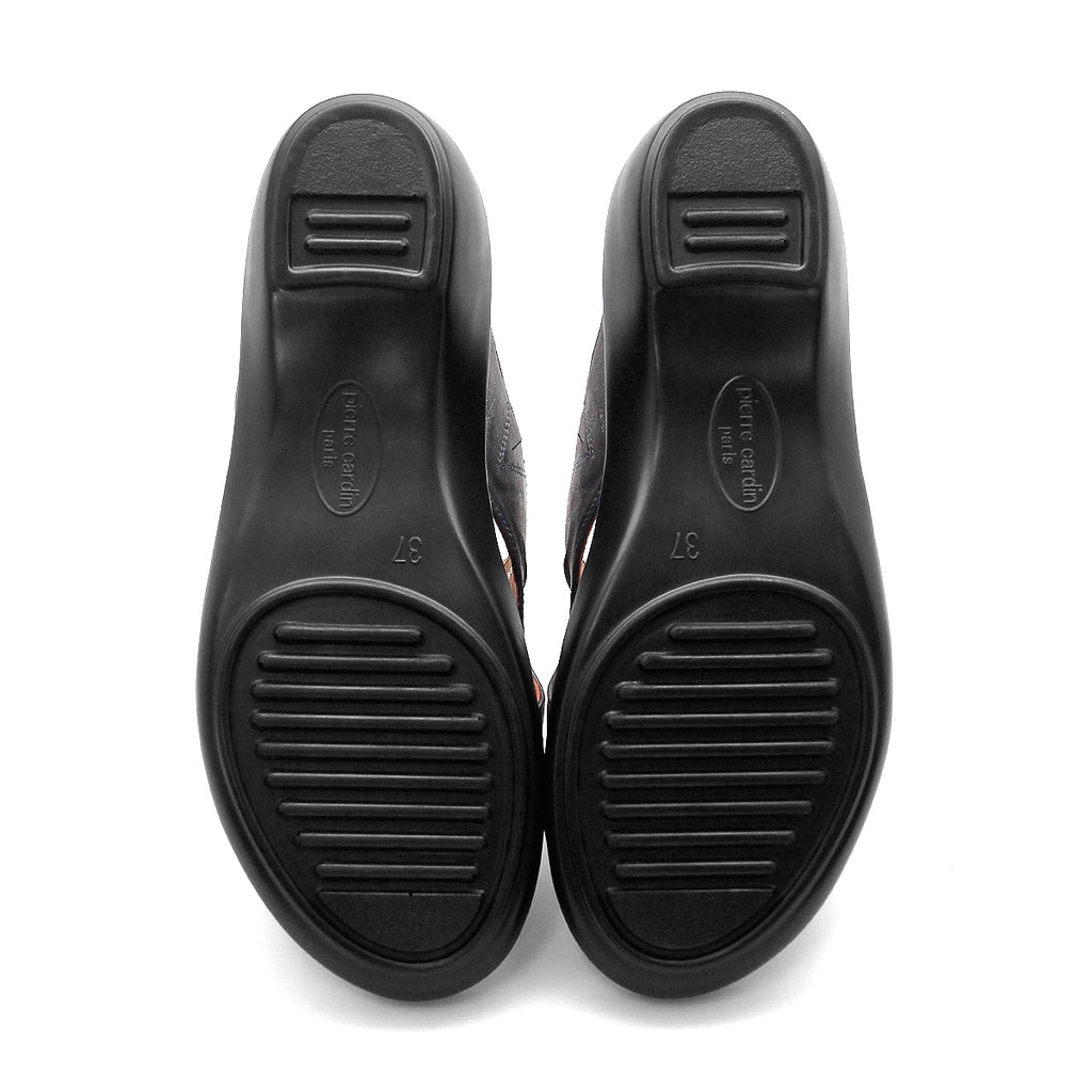 [Size 36 - 41] Pierre Cardin รองเท้าแตะผู้หญิง เพื่อสุขภาพ นุ่มสบาย ผลิตจากหนังแท้ สีเทา รุ่น 23SS294