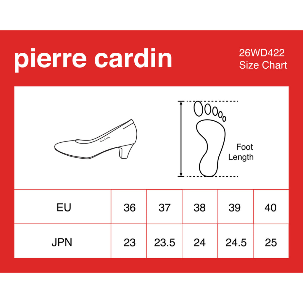 Pierre Cardin รองเท้าคัทชูผู้หญิง นุ่มสบาย ผลิตจากหนังแท้ สีดำ รุ่น 53AD146