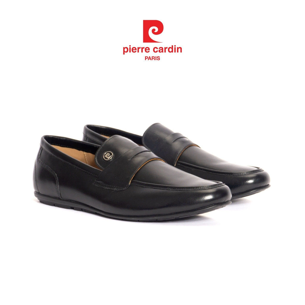 รองเท้าโลฟเฟอร์ผู้ชาย Pierre Cardin หนังวัวแท้ พื้นยางกันลื่น โลโก้เรียบหรู รุ่น 528