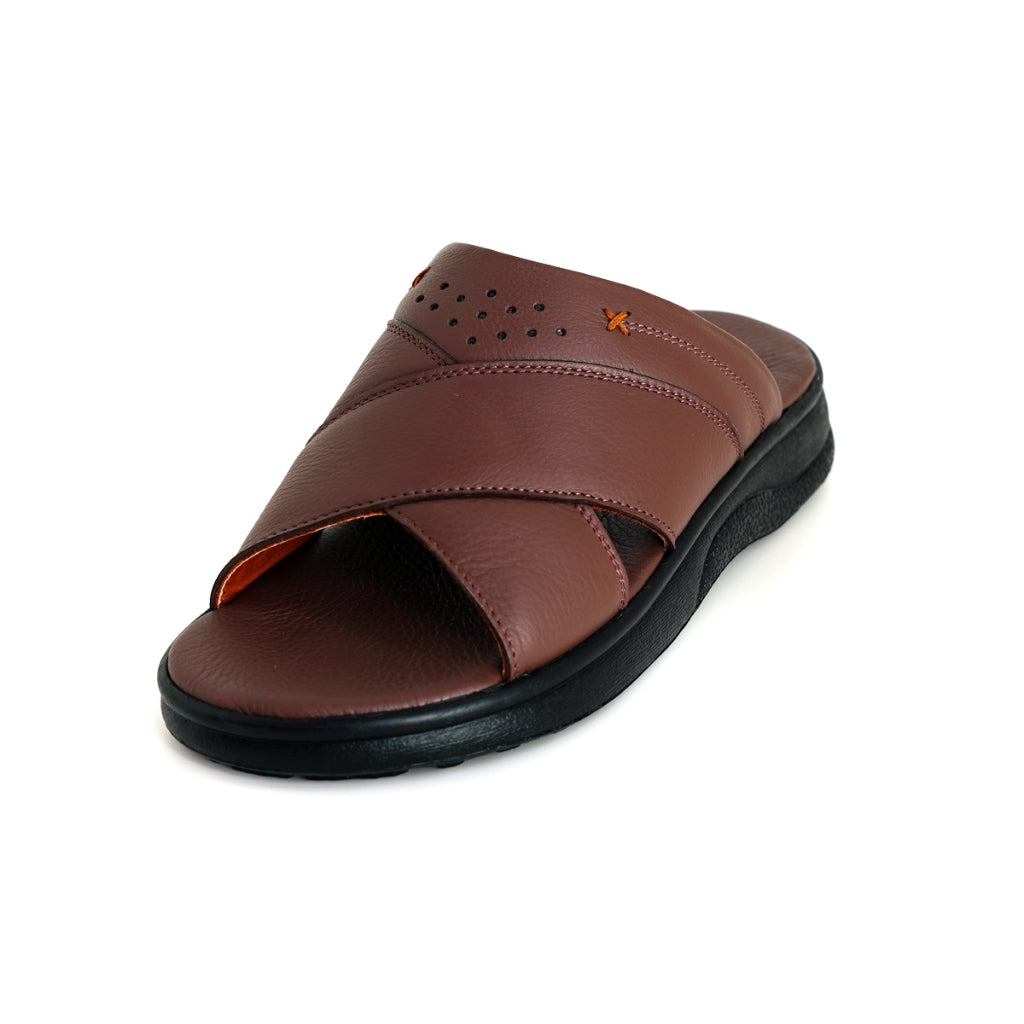 [Size 40 - 45] รองเท้าแตะผู้ชาย Pierre Cardin หนังแท้ พื้นยางกันลื่น ดีไซน์สายคาดไขว้ - รุ่น 84JS178