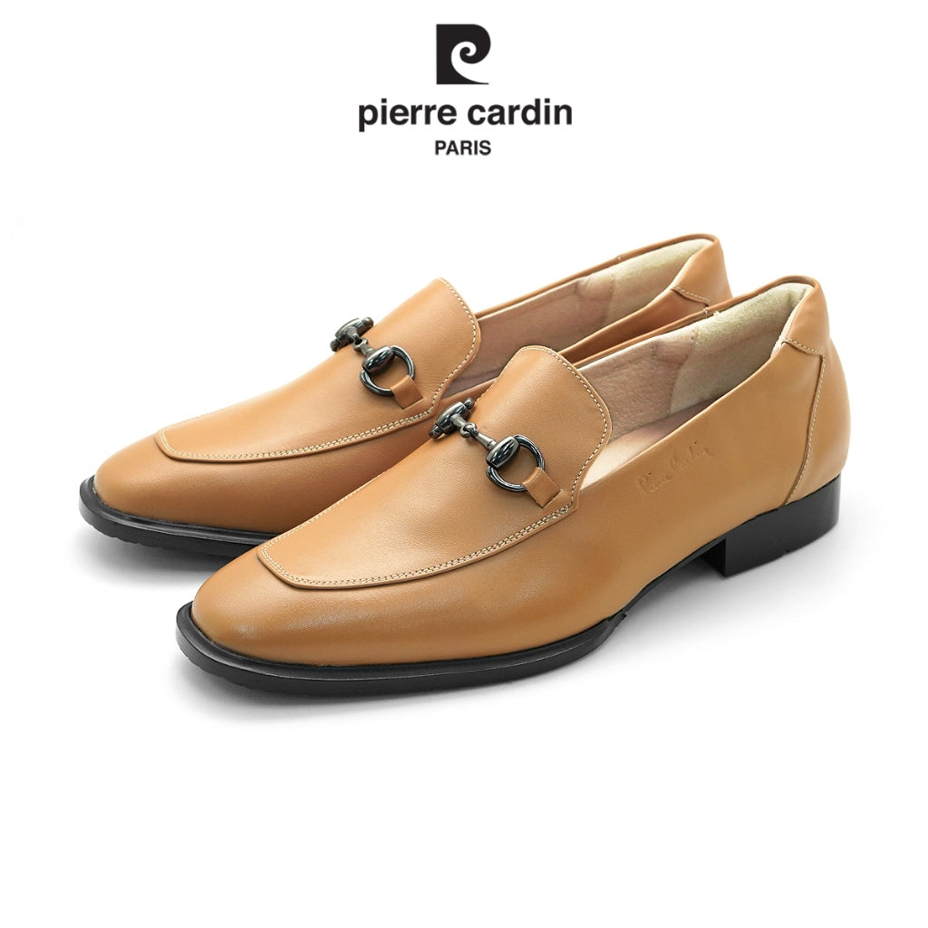 Pierre Cardin รองเท้าคัทชูผู้หญิง ส้นแบน ผลิตจากหนังแท้ สีน้ำตาลอ่อน รุ่น 30TC113