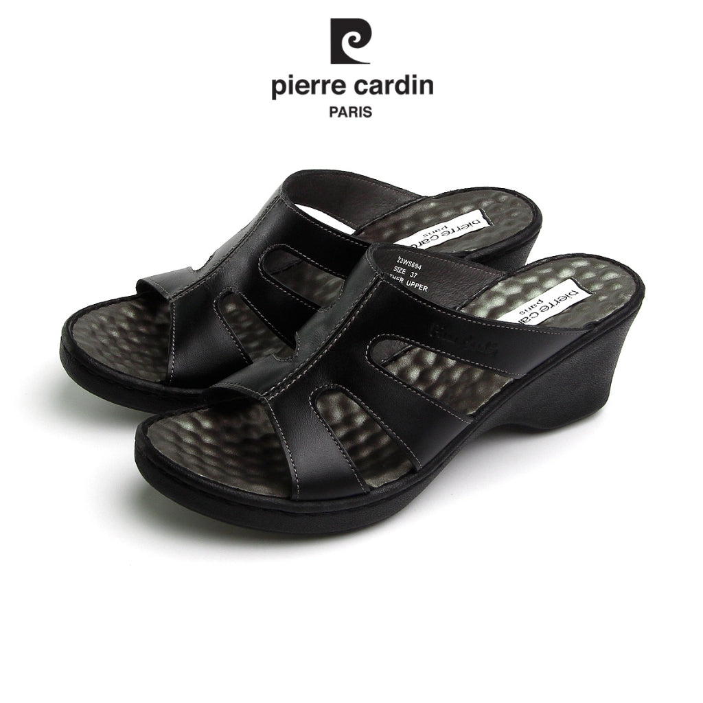 Pierre Cardin ဖိနပ်အမျိုးသမီး รองเท้าแตะ เบาสบาย ผลิตจากหนังแท้ รุ่น 23WS694