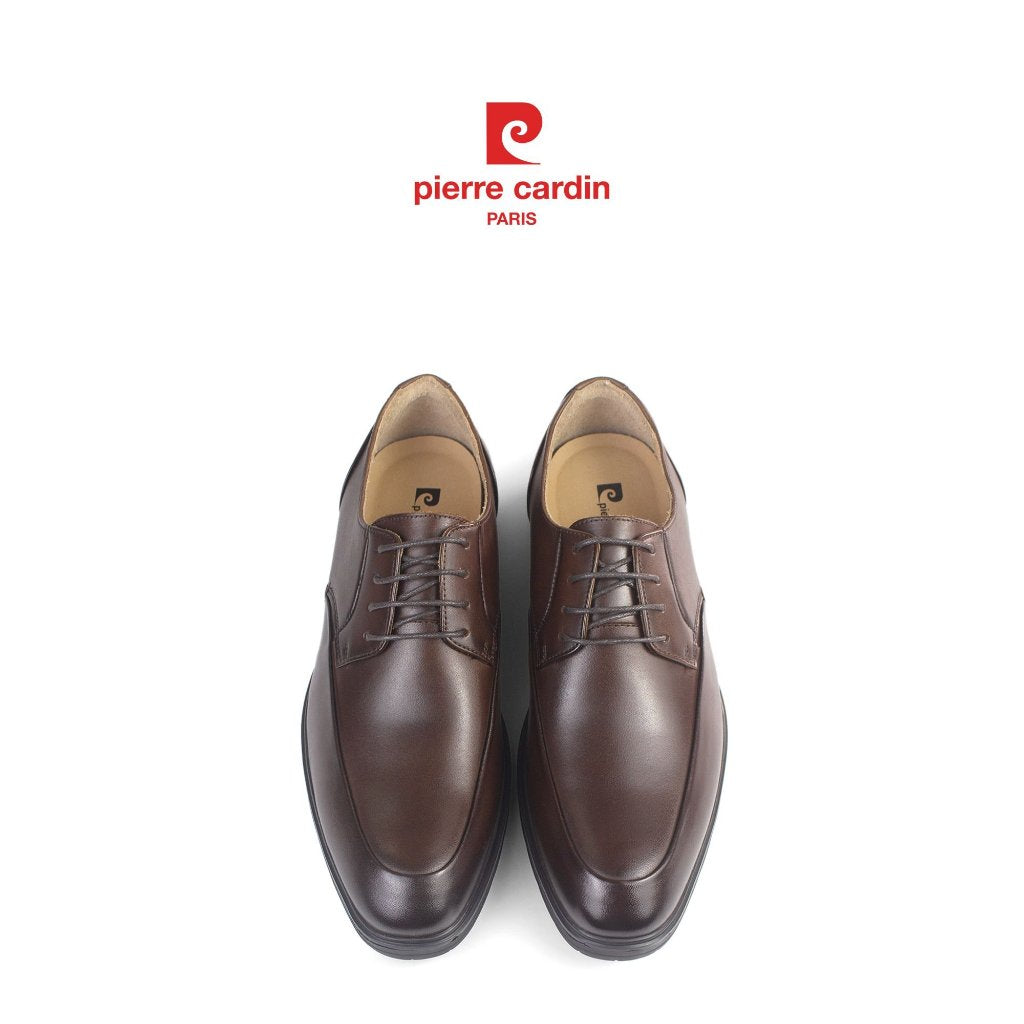 รองเท้าหนังผูกเชือกผู้ชาย Pierre Cardin หนังวัวแท้ พื้นยางกันลื่น สูง 3 ซม. รุ่น 788