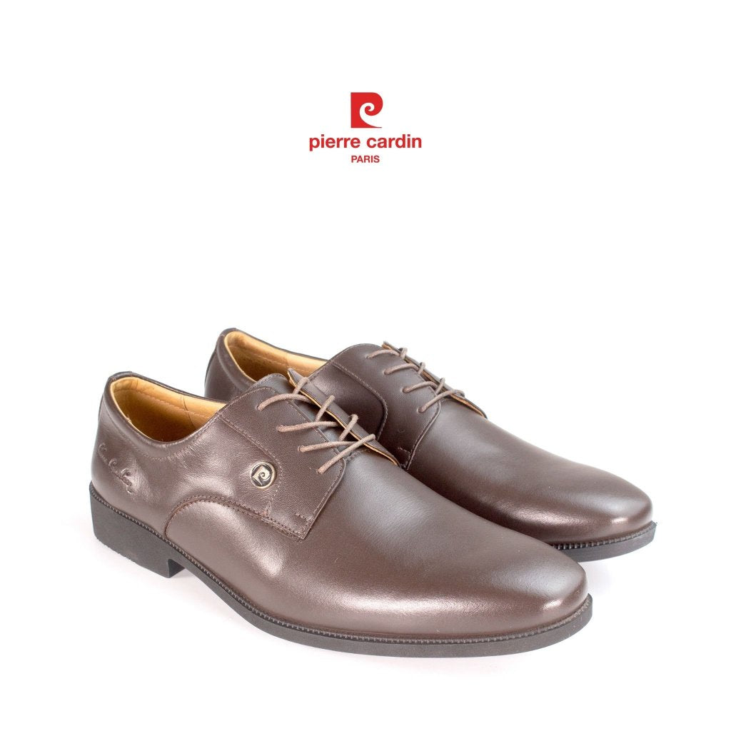 รองเท้าหนังผู้ชาย Pierre Cardin ฝรั่งเศส สไตล์ Derby หนังวัวแท้ พื้นยาง รุ่น 766