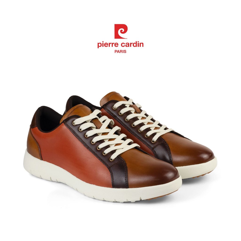 รองเท้าแฟชั่น Pierre Cardin ฝรั่งเศส หนังวัวพรีเมียม ดีไซน์ผสมสีโดดเด่น พื้นยาง รุ่น 790