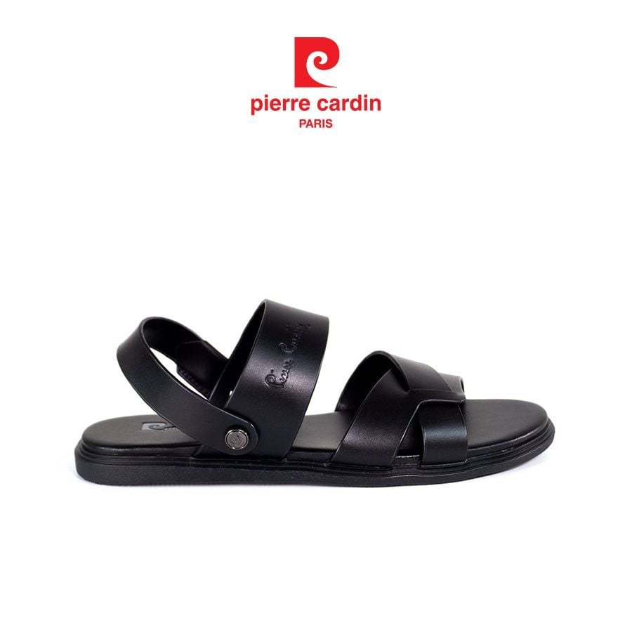 [ใหม่] รองเท้าแตะผู้ชาย Pierre Cardin ดีไซน์สายไขว้ พร้อมสายรัดหลัง หนังพรีเมียม พื้นยาง รุ่น 159