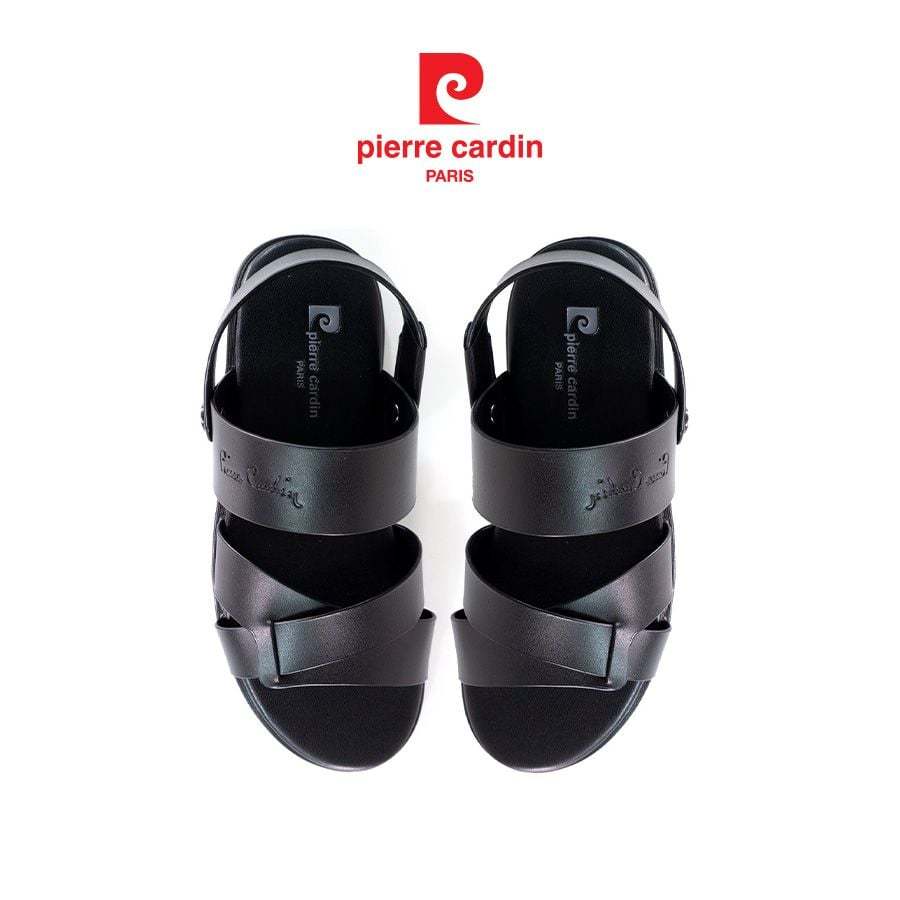 [ใหม่] รองเท้าแตะผู้ชาย Pierre Cardin ดีไซน์สายไขว้ พร้อมสายรัดหลัง หนังพรีเมียม พื้นยาง รุ่น 159