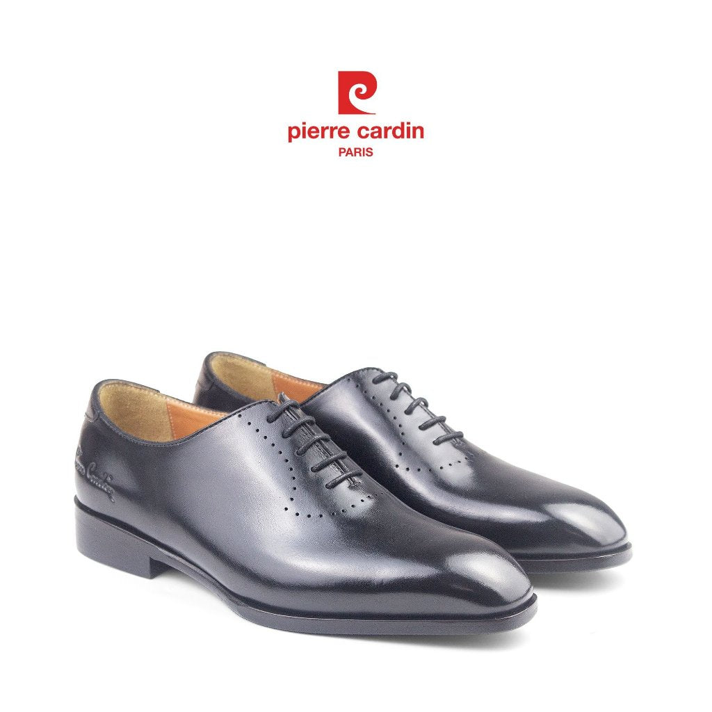 รองเท้าหนังผู้ชาย Pierre Cardin ทรง Wholecut Oxford หนังวัวแท้ พื้นเย็บหนังทำมือ ดีไซน์ขัดเงาหรูหรา รุ่น 365
