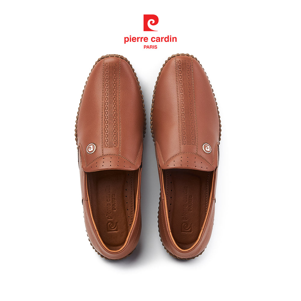 รองเท้าลองเท้าผู้ชาย Pierre Cardin หนังวัวแท้ พื้นยางร่องกันลื่น 795