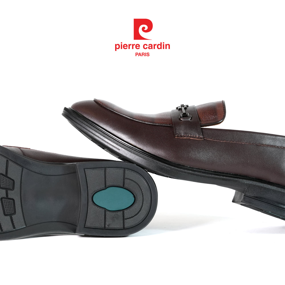 [ใหม่] รองเท้าลองเท้าผู้ชาย Pierre Cardin หนังวัวแท้พรีเมียม ลวดลายตัวล็อกโลหะ พื้นยางขึ้นรูป 799