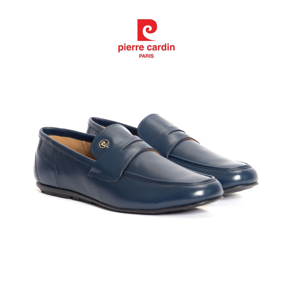 รองเท้าโลฟเฟอร์ผู้ชาย Pierre Cardin หนังวัวแท้ พื้นยางกันลื่น โลโก้เรียบหรู รุ่น 528