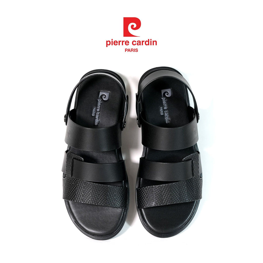 [ใหม่] รองเท้าแตะผู้ชาย Pierre Cardin หนังวัวแท้ ดีไซน์สายคาดข้าง พื้นยางธรรมชาติสูง 165